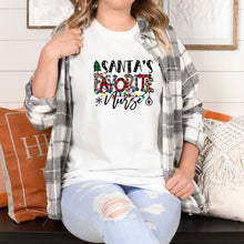 Load image into Gallery viewer, Santa's Favorite Nurse - Short Sleeve Tee - Unisex