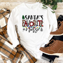Load image into Gallery viewer, Santa's Favorite Nurse - Long Sleeve Tee - Unisex