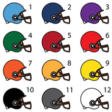 Load image into Gallery viewer, Personalized Football Helmet Yard Sign | Football | Team Spirit | Custom Name/Number | Fall | School Sports