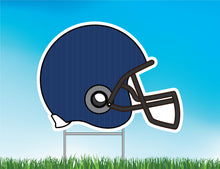 Load image into Gallery viewer, Personalized Football Helmet Yard Sign | Football | Team Spirit | Custom Name/Number | Fall | School Sports