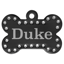 Load image into Gallery viewer, Bone Shaped Pet Tags w/ Swarovski Bling