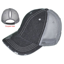Load image into Gallery viewer, Ponytail Trucker Hat with Engraved Patch