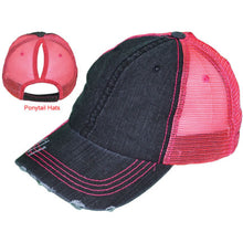 Load image into Gallery viewer, Ponytail Trucker Hat with Engraved Patch