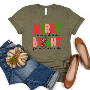 Merry Teacher Bright Students - Short Sleeve Tee - Unisex