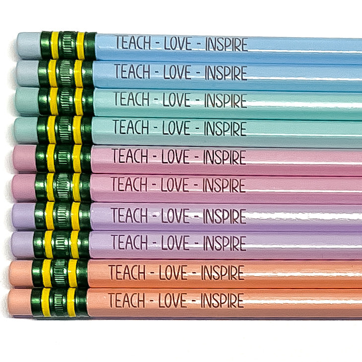 10 Pack | Pastel Ticonderoga Pencils | Engraved | Personalized
