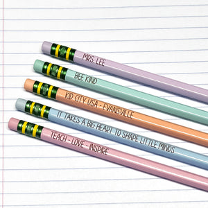 Individual | Pastel Ticonderoga Pencils | Engraved | Personalized