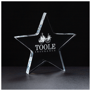 Star Acrylic Paperweight - 5" x 4 3/4" x 3/4" thick
