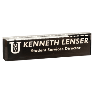 Black Acrylic Nameplate - 8" x 2" x 1"