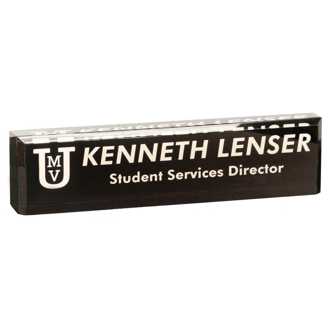 Black Acrylic Nameplate - 8