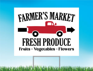 Farmer's Market Yard Sign