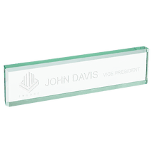Load image into Gallery viewer, Jade Glass Nameplate - 8&quot; x 2&quot; x 3/4&quot; thick
