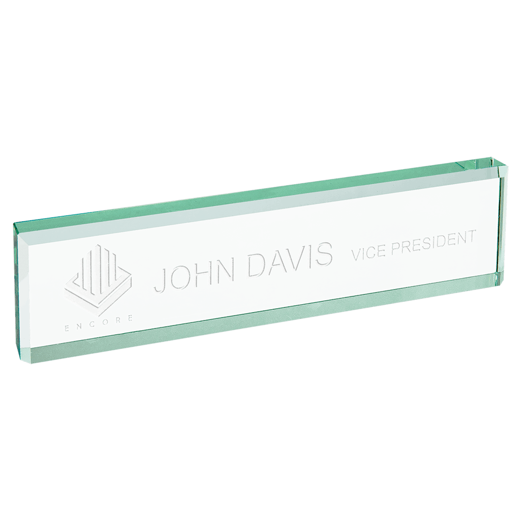 Jade Glass Nameplate - 8
