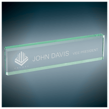 Load image into Gallery viewer, Jade Glass Nameplate - 8&quot; x 2&quot; x 3/4&quot; thick
