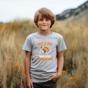 Just a Boy Who Loves Thanksgiving - Short Sleeve Tee - Unisex