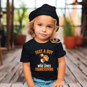 Just a Boy Who Loves Thanksgiving - Short Sleeve Tee - Unisex