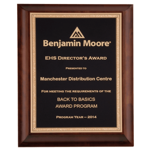 Cherry Finish Plaque with Black Gold Florentine Border