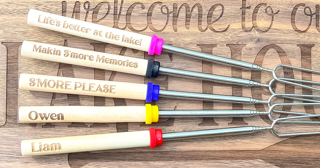 Set of 5 - Personalized S'mores Forks