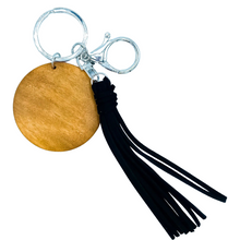 Load image into Gallery viewer, Engraved Key Ring with Suede Tassel
