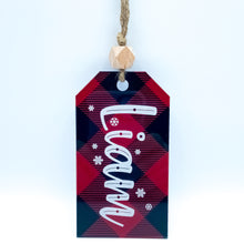 Load image into Gallery viewer, Plaid Stocking/Gift Tag - Acrylic
