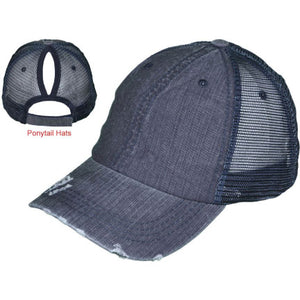 Ponytail Trucker Hat with Engraved Patch