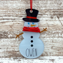 Load image into Gallery viewer, Snowman Height Ornament - Acrylic
