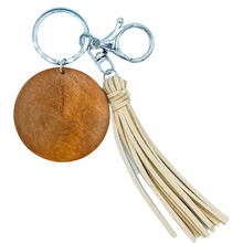 Load image into Gallery viewer, Engraved Key Ring with Suede Tassel
